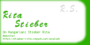 rita stieber business card